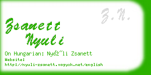 zsanett nyuli business card